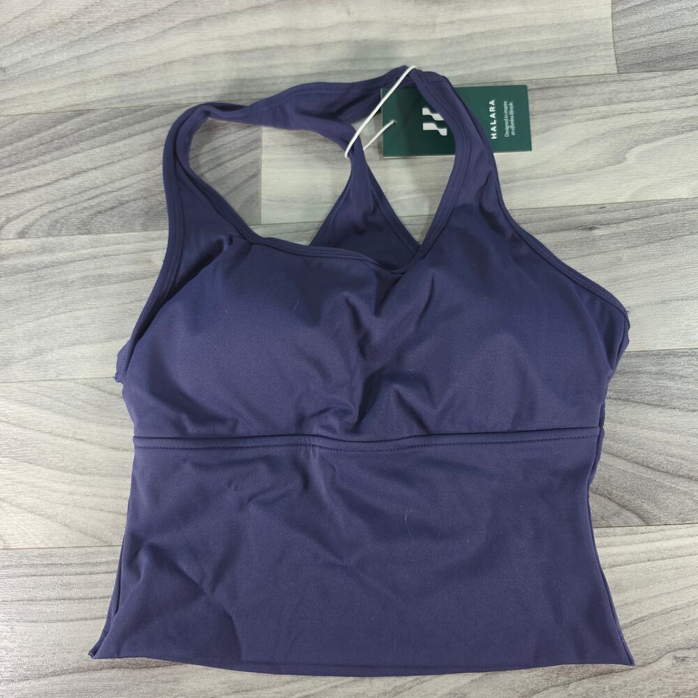 Halara Cloudful Longline Sports Bra Tank Top Purple Size XS NWT Padded Yoga